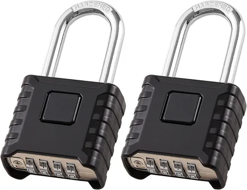Miniatura 11 de 1 cerradura de combinación de 4 dígitos resistente, desbloqueo con un toque, función antierror, candado grande impermeable de alta seguridad