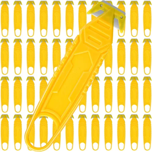 Miniatura 13 de Therwen Cuchillo cortador de caja de seguridad, 8 unidades, de acero inoxidable, abridor de paquetes con divisor de cinta para cartón, cartón