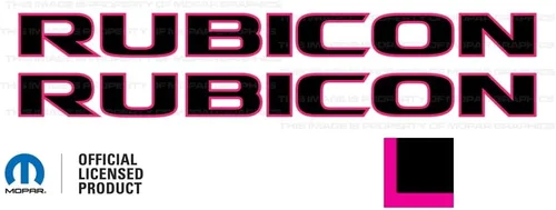 Rubicon Hood Graphic Calcomanía de Vinilo se ajusta a Jeep Wrangler JK (2007-2018) Negro con Contorno Blanco FBWO (Juego de 2) | FJ3Z9