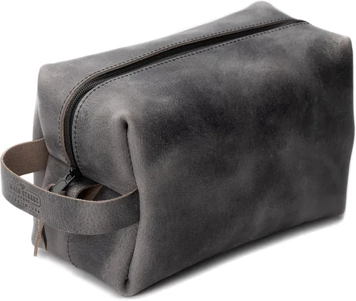 Miniatura 7 de Main Street Forge Dopp Kit Neceser de cuero de grano completo premium para hombres Fabricado en Estados Unidos Paquete de viaje para artículos