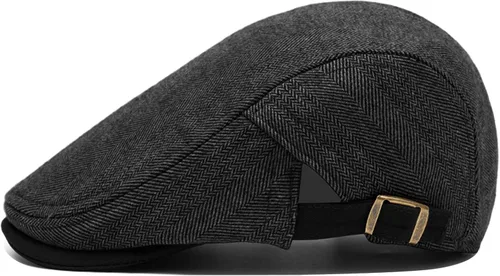 Miniatura 3 de meioro Gorra Plana de Algodón para Hombre Sombrero Newsboy de Tweed Espiga Sombreros Ajustables de Mezcla de Lana Gorras Gatsby Cabbie Ivy