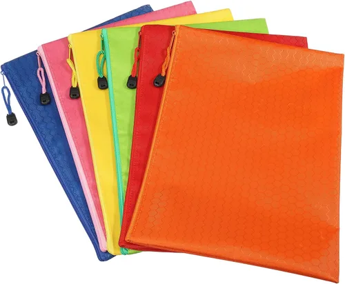 Miniatura 7 de PATIKIL Bolsas impermeables con cremallera, paquete de 12 bolsas A6 de bolsillo para archivos, accesorios de almacenamiento para suministros