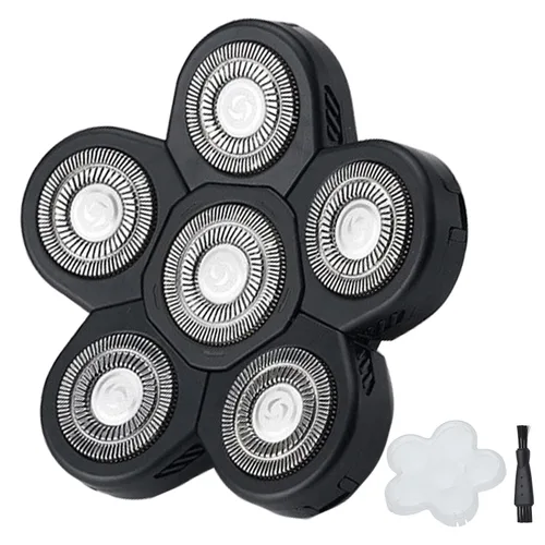Miniatura 15 de Cabezal de repuesto para afeitadora eléctrica, 8 cabezales para hombres calvos, compatible con húmedo y seco, impermeable, 8D black3