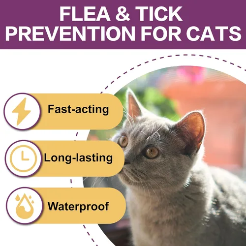 Miniatura 3 de Prevención de pulgas y garrapatas para gatos, tratamiento de pulgas y garrapatas para gatos gatitos, control de pulgas y garrapatas, más de 1.5