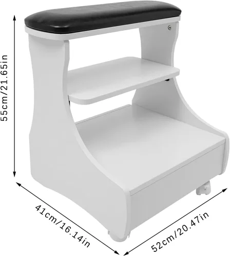 Miniatura 3 de Carrito de baño de pies para mesa de masaje de descanso de pies, carrito moderno para baño de pies, pedicura, reposapiés, taburete con ruedas