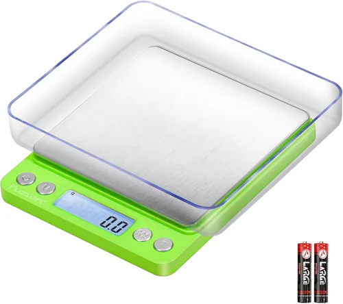 Miniatura 15 de Báscula digital de cocina de Fuzion 105.82 oz/0.1 g, báscula de bolsillo para alimentos, 6 unidades de conversión, báscula de gramos con 2 bandejas