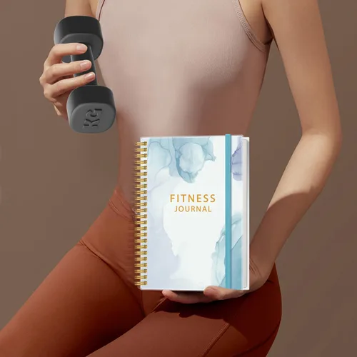 Miniatura 7 de Diario de fitness simplificado para mujeres y hombres, diario/planificador de entrenamiento A5 diario de registro de ejercicios para pérdida