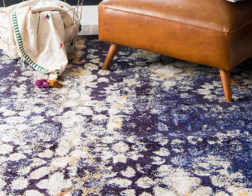 Miniatura 5 de Unique Loom Vita Collection - Alfombra tradicional saturada de medallones florales saturados sobre teñidos, 2 pies 2 pulgadas x 3 pies, azul Azul