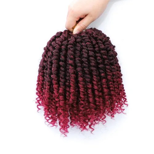 Miniatura 10 de Pelo de ganchillo Passion Twist de 10 pulgadas, 8 paquetes, cabello Passion Twist pre-trenzado, cabello de ganchillo Passion Twist para mujeres 1b