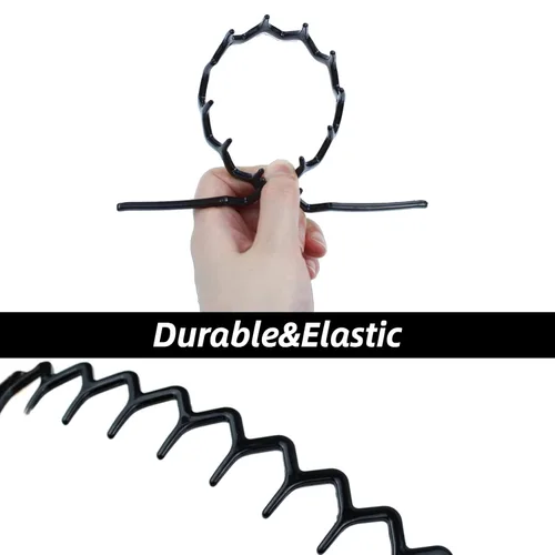 Miniatura 5 de BOYIVI 8 diademas de plástico antideslizantes con dientes, peines delgados para el cabello, accesorio para el cabello para mujeres y hombres, Negro