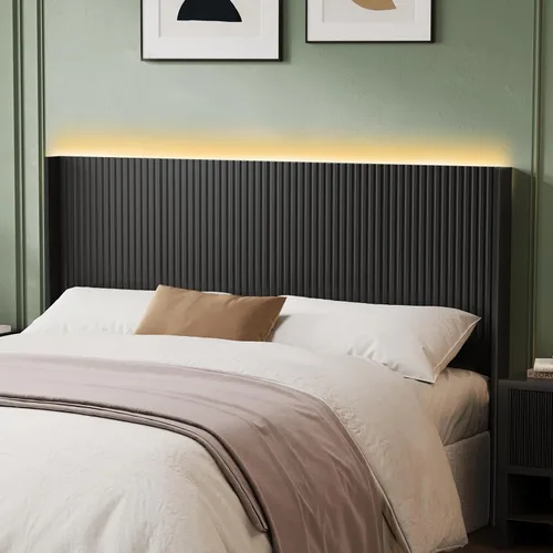 Miniatura 13 de Huatean Home Cabecero de Madera Tamaño Queen, 64.6" de Ancho Cabecero de Madera Queen Solamente, Cabeceros Modernos de Granja, Panel Acanalado