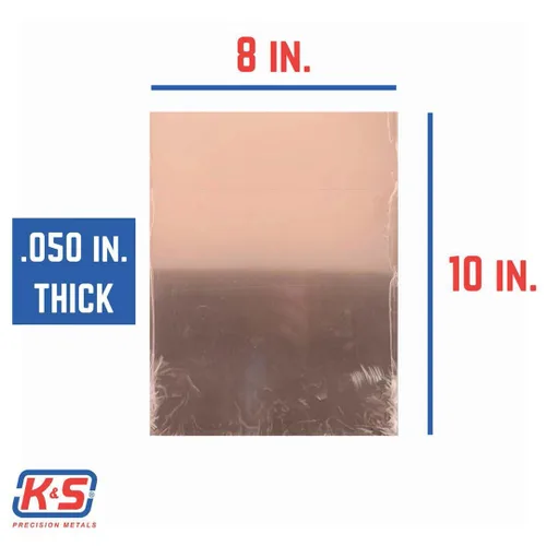 Miniatura 3 de K&S Precision Metals - Placa de grabado de cobre 6604 – 0.050 pulgadas de grosor x 8 pulgadas de ancho x 10 pulgadas de largo – Manualidades