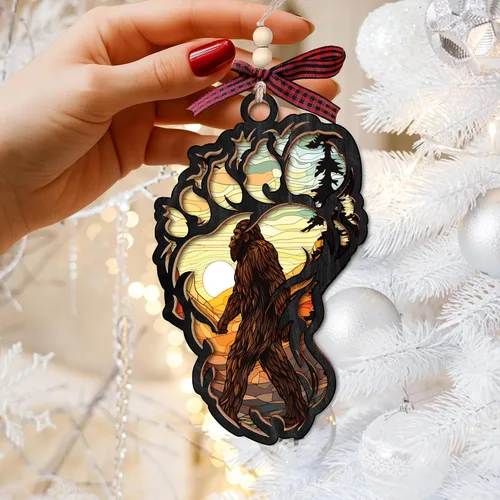 Miniatura 6 de Adorno de Pie Grande: regalo perfecto para Navidad, tesoros únicos de pie grande para exhibición de árbol de Navidad, atractivo adorno de Sasquatch