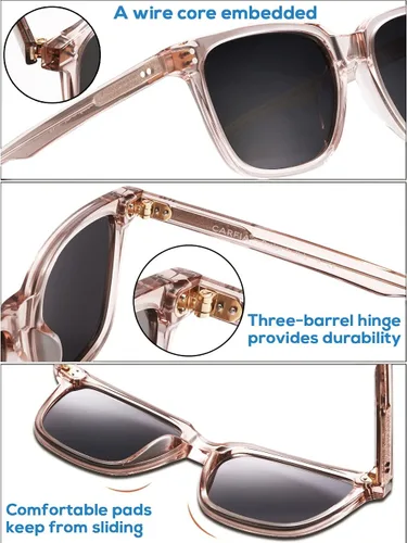 Miniatura 64 de Carfia Chic - Lentes de sol polarizados para mujer, protección UV400, marco de acetato pulido a mano