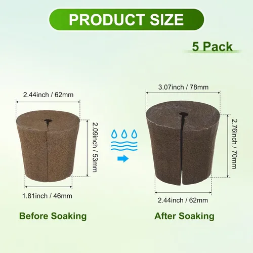 Miniatura 3 de M METERXITY Paquete de 5 esponjas de cultivo, 3.1 x 2.4 x 2.8 pulgadas, esponjas de repuesto para crecimiento de raíces, vainas de semillas