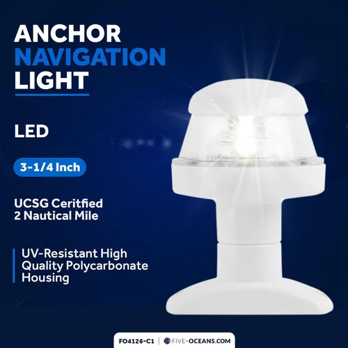 Miniatura 3 de Five Oceans Kit de luces de navegación para barcos, anclaje LED y luces bicolor, 12 V, reglas USCG 2 NM para pontón, barcos de pesca, lanchas