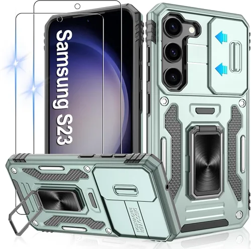 Miniatura 58 de Gritup para Samsung Galaxy S22 Funda con protectores de pantalla HD de 2 paquetes y cubierta deslizante para la cámara, protección contra caídas