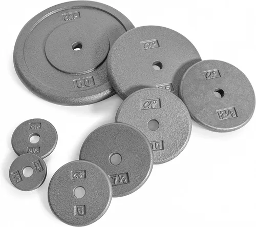 Miniatura 2 de CAP Barbell Placas de peso estándar de hierro fundido de 1 pulgada, individuales y juegos 1.25-50 libras Múltiples opciones Gris