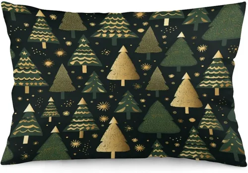 Miniatura 10 de Funda de almohada dorada de invierno con diseño de pájaros de nieve, Navidad, 12 x 20 pulgadas, diseño de Feliz Navidad, invierno, Navidad, cojín