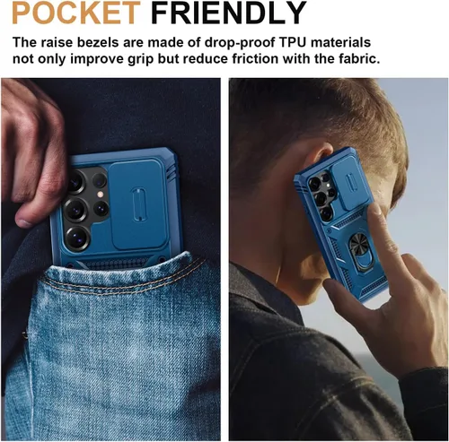 Miniatura 8 de PASNEW Funda para Samsung Galaxy Note20 Ultra, cubierta de cámara de grado militar resistente de cuerpo completo a prueba de golpes con patada