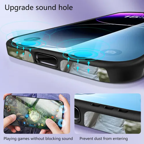 Miniatura 5 de Funda personalizada para iPhone 17, 16, 15, 14, 13, 12, 11 Pro/Max/Air/Puls, piel sintética + material TPU, bolsa de aire de cuatro esquinas es