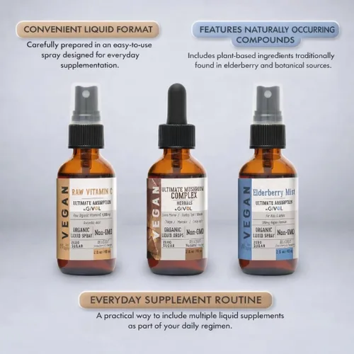 Miniatura 6 de Paquete antioxidante Powerhouse - Baya de saúco, vitamina C cruda, complejo de hongos - Nutrimentos, fitonutrientes y bienestar cognitivo todo en un