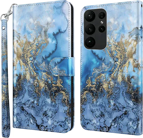 Miniatura 30 de Funda para Samsung Galaxy S23, cartera Flip Folio lindo 3D pintado de dibujos animados PU Funda de cuero PU para niñas mujeres ranuras para tarjetas