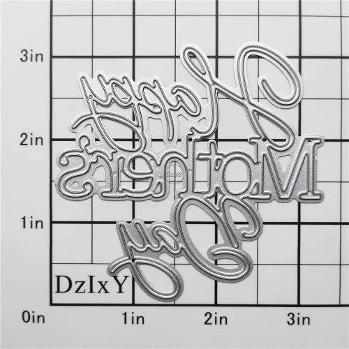 Miniatura 2 de DzIxY Palabras Día de la Madre Troqueles de corte de metal para hacer tarjetas Kit de grabación en relieve Papel troquelado Troqueles Troqueles