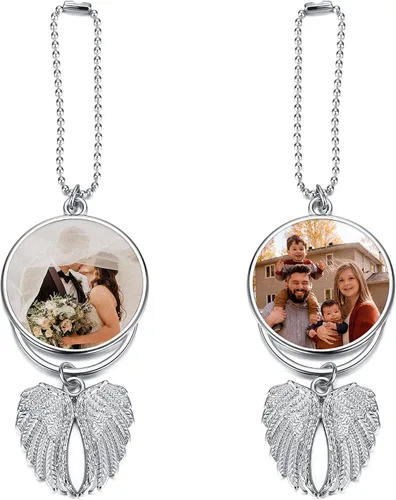 Miniatura 7 de Personalized Master Adornos de fotos personalizados para colgar en el automóvil, adorno de doble cara para grabado de imagen para accesorios