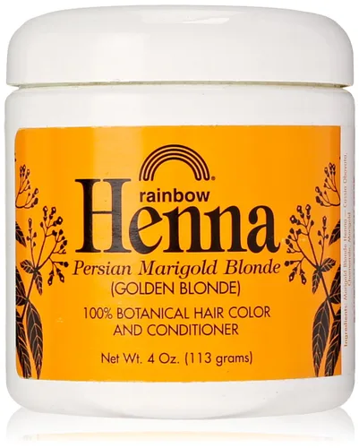 Rainbow Research Tinte y acondicionador de cabello de henna, rubio caléndula persa/rubio dorado, 4 onzas Caléndula Rubio