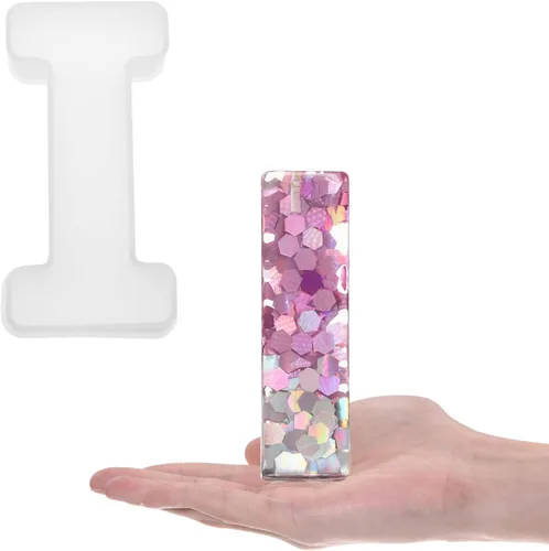 Miniatura 13 de HARFINGTON Moldeo de resina grande con letra S de 6 pulgadas, molde de silicona con alfabeto mayúscula 3D para arte de letreros de palabras