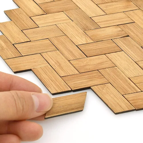 Miniatura 11 de iLAND Pisos barnizados para casas de muñecas en escala 1:12, tablas de piso de casa de muñecas de bambú (rectangular 96pcs)