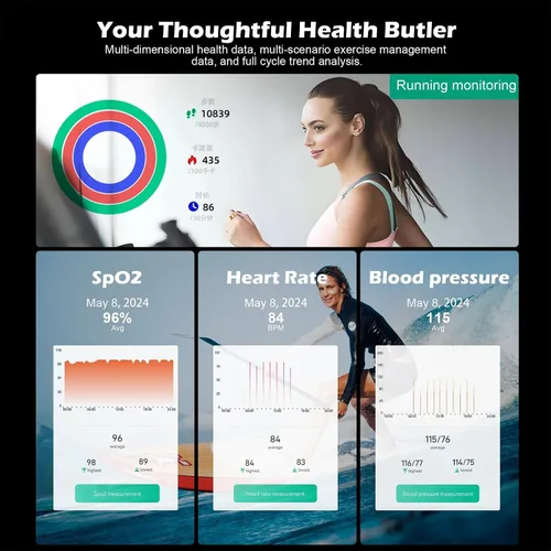 Miniatura 7 de Smart Ring Fitness Tracker for Women & Men, Heart Rate, Blood Oxygen, Blood Pressure, Sleep & Step Monitor, IP68 Waterproof Health Ring, Compatible