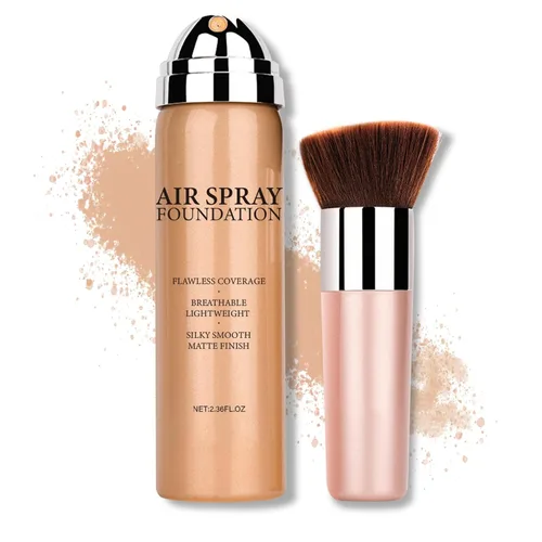 Base de maquillaje para aerógrafo impecable de alta cobertura, base de maquillaje mate cremoso suave para piel madura con acabado natural color beige
