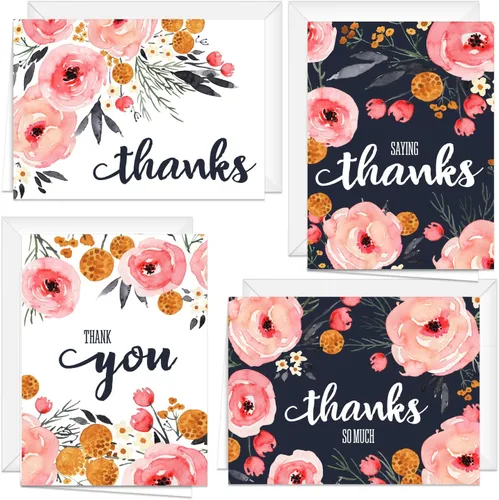 Miniatura 12 de Boho Spirit tarjeta de agradecimiento surtidas – Set de 36 interior en blanco – 6 Diseños interior en blanco – de tarjetas con sobres blancos