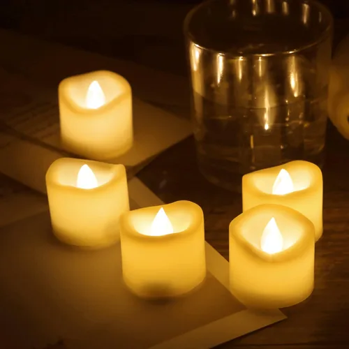 Miniatura 4 de Velas LED sin llama parpadeantes que funcionan con pilas, velas votivas para mesa del hogar, Halloween, Navidad, boda, fiesta, decoración, luces