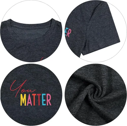 Miniatura 5 de Camisetas de salud mental para mujer, con texto en inglés You Matter, camisetas para profesores, para la persona detrás de mí, camiseta positiva