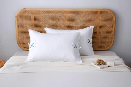 Miniatura 6 de Fundas de almohada bordadas blancas, fundas de almohada de pájaros con encaje, 100% algodón, paquete de 2 unidades, tamaño Queen 30 x 20 pulgadas