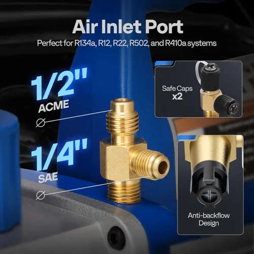 Miniatura 7 de VIVOHOME Báscula electrónica de carga de refrigerante con válvula de carga de dosificación automática separada con bomba de vacío de paletas