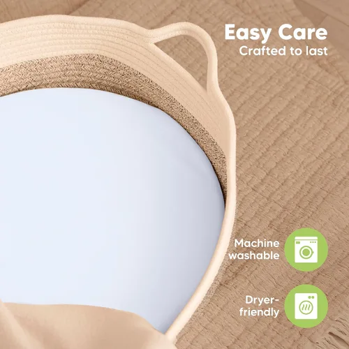 Miniatura 7 de Paquete de 2 sábanas de moisés para bebé niña y niño, viscosa de 33 x 17 pulgadas, derivada de bambú, sábanas ajustables para moisés, compatibles