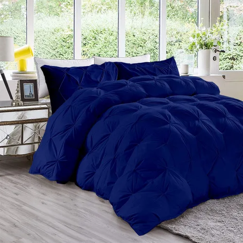 Miniatura 10 de Juego de edredón plisado de 3 piezas de 21.16 oz/m² para todas las estaciones (edredón + 2 fundas de almohada), relleno de edredón de algodón