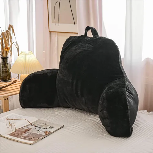 Miniatura 15 de Holawakaka Almohada Grande de Descanso para Cama de Piel Sintética con Brazos, Almohadas de Lectura de Piel de Conejo Perfectas para Adultos