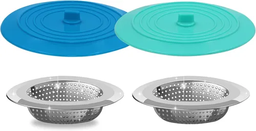Miniatura 9 de V-TOP Tapón de Desagüe de Bañera Paquete de 2, Tapón de Bañera de Silicona de 5 Pulgadas Cubierta de Desagüe de Ducha, Tapón de Bañera Retenedor
