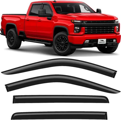 Miniatura 15 de Voron Glass Protectores de lluvia extra duraderos en canal para Chevrolet (Chevy) Silverado 2500HD/3500HD 2015-2019 Crew Cab, deflectores de Para