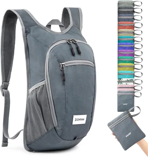 Miniatura 27 de G4Free 10L/15L Mochila para Senderismo Plegable Ligera, Mochila de Día para Caminatas, Pequeña, Viaje al Aire Libre, Bolsa de Hombro Plegable Azul