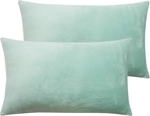 Miniatura 44 de NTBAY - Fundas de almohada de terciopelo con cierre para niños pequeños, 2 unidades, acogedoras, de lujo, de franela y felpa, para viajes, 33 x 46