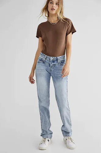 Miniatura 4 de Free People Shelby Boyfriend Jeans para mujer, color azul pájaro