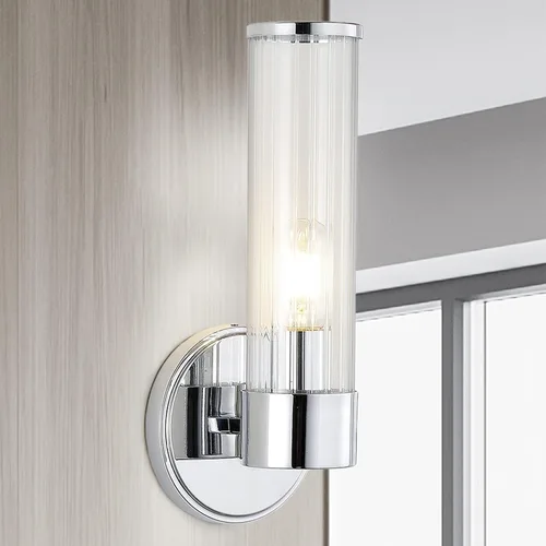 Miniatura 6 de JONATHAN Y Lámpara LED de tocador de 6 pulgadas cromada moderna de mediados de siglo para baño, pasillo, dormitorio, accesorio montado en la pared