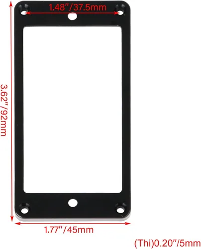 Miniatura 5 de lovermusic Lovermusic - Marco de anillos de montaje para pastilla humbucker plana de ABS para guitarra eléctrica, cuello y puente, color negro
