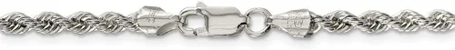 Miniatura 4 de Collar de cadena de plata de ley maciza de 0.118in con lazo negro